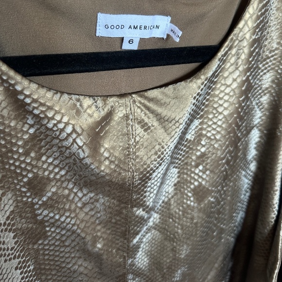 NWT Good American Better Than Leather Metallic Bronze Snakes Bodysuit - Picture 8 of 11